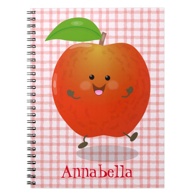 Cuaderno Ilustracion personalizado de manzana bailando a la (Frente)