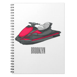 Cuaderno Ilustracion personalizado de moto acuática