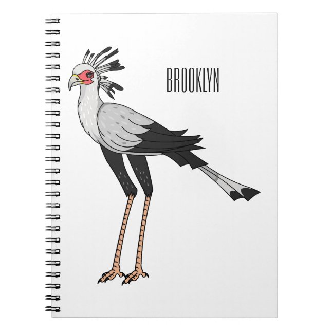 Cuaderno Ilustracion personalizado de pájaro de Secretario (Frente)
