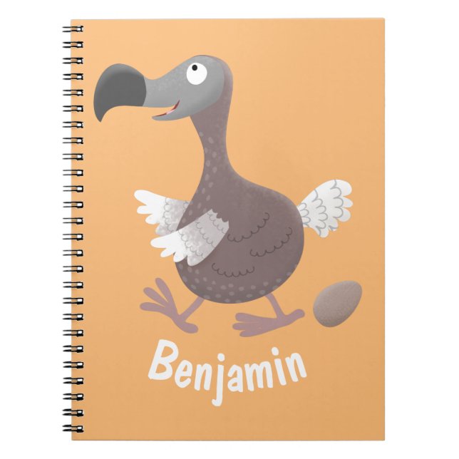 Cuaderno Ilustracion personalizado de pájaro dodo gracioso (Frente)
