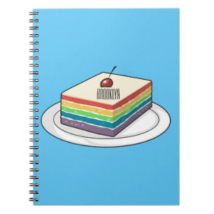 Cuaderno Ilustracion personalizado de pastel de arcoiris