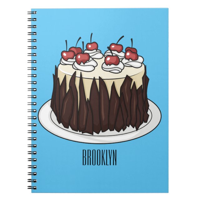Cuaderno Ilustracion personalizado de pasteles de la Selva  (Frente)