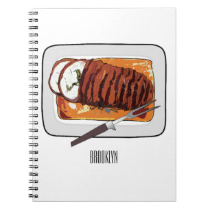 Cuaderno Ilustracion personalizado de pavo asado