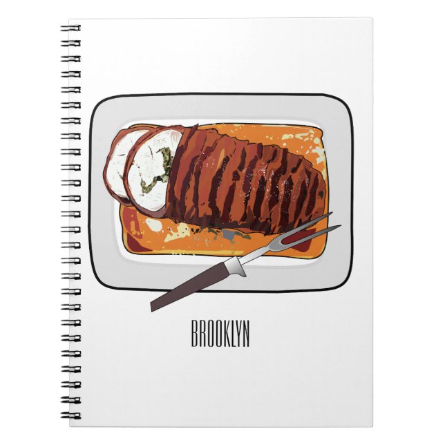 Cuaderno Ilustracion personalizado de pavo asado (Frente)