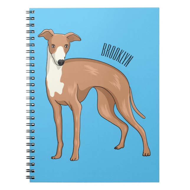 Cuaderno Ilustracion personalizado de perro de Greyhound (Frente)