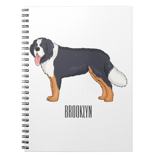 Cuaderno Ilustracion personalizado de perro de montaña de B (Frente)