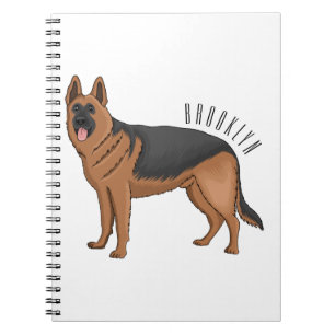 Cuaderno Ilustracion personalizado de perro pastor alemán