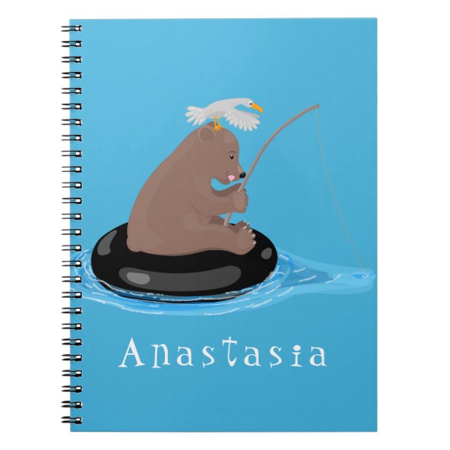Cuaderno Ilustracion personalizado de pesca de cachorro de  (Frente)
