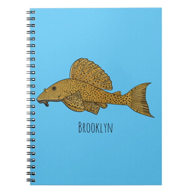 Cuaderno Ilustracion personalizado de pescado Pleco (Frente)