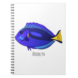 Cuaderno Ilustracion personalizado de pescado tang azul