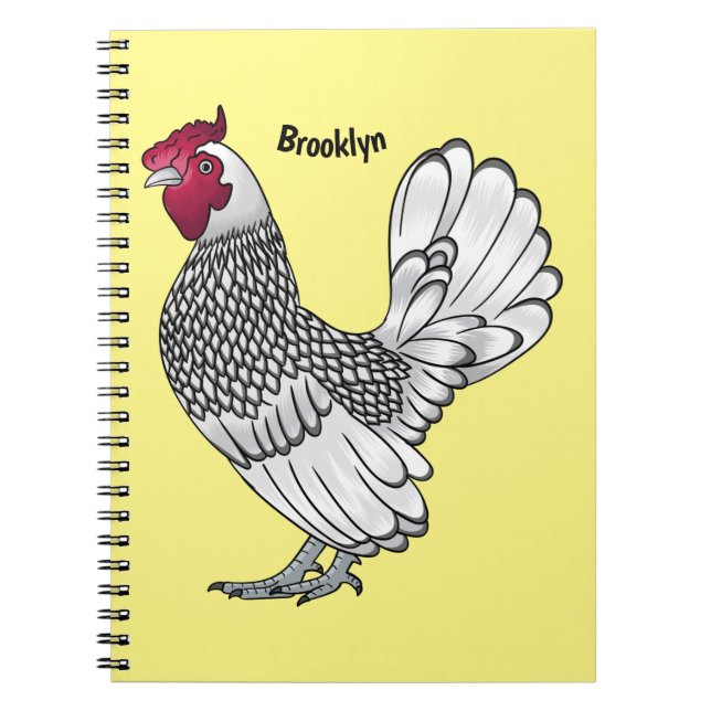 Cuaderno Ilustracion personalizado de pollo de Sebright (Frente)