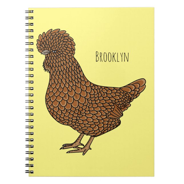 Cuaderno Ilustracion personalizado de pollo polaco Chamois (Frente)