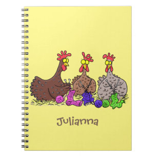 Cuaderno Ilustracion personalizado de pollos de punto diver