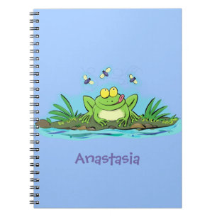Cuaderno Ilustracion personalizado de rana verde dulce