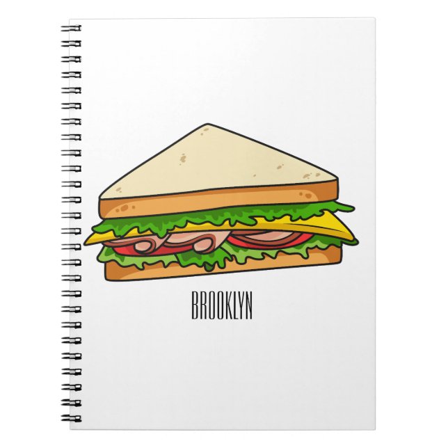 Cuaderno Ilustracion personalizado de sándwich (Frente)