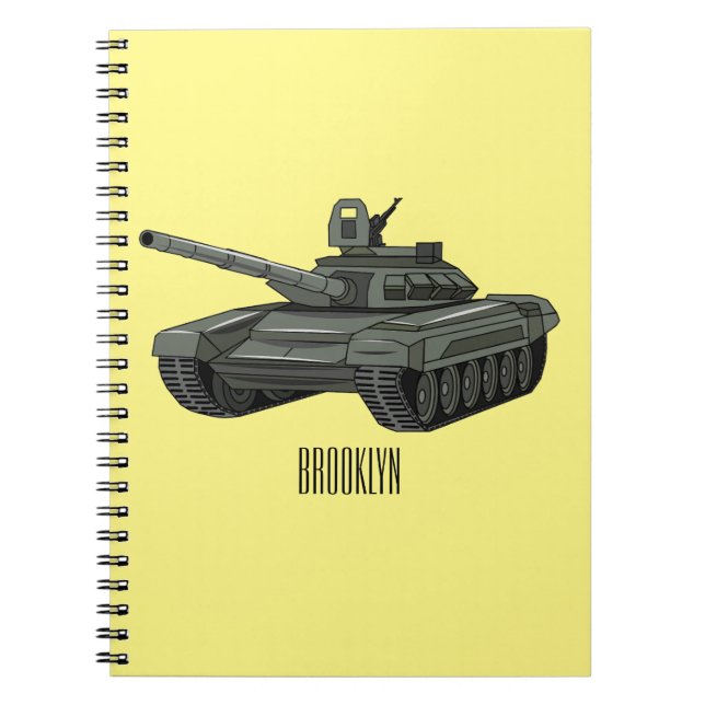 Cuaderno Ilustracion personalizado de tanques (Frente)