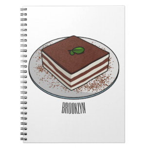 Cuaderno Ilustracion personalizado de tarta de Tiramisu