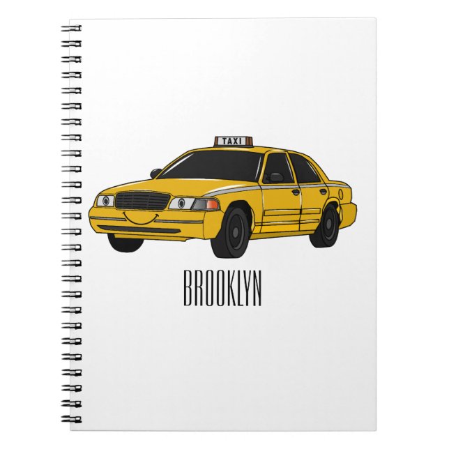 Cuaderno Ilustracion personalizado de taxi (Frente)