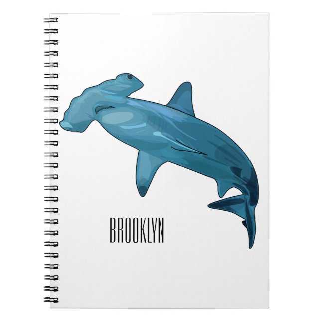 Cuaderno Ilustracion personalizado de tiburón martillo (Frente)