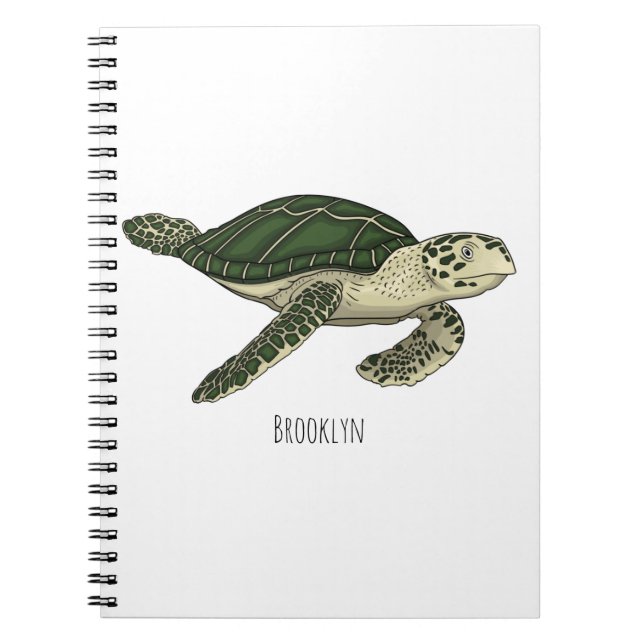 Cuaderno Ilustracion personalizado de tortugas marinas (Frente)