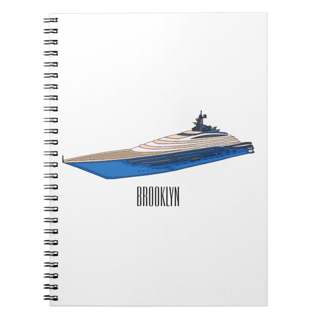 Cuaderno Ilustracion personalizado de yates (Frente)