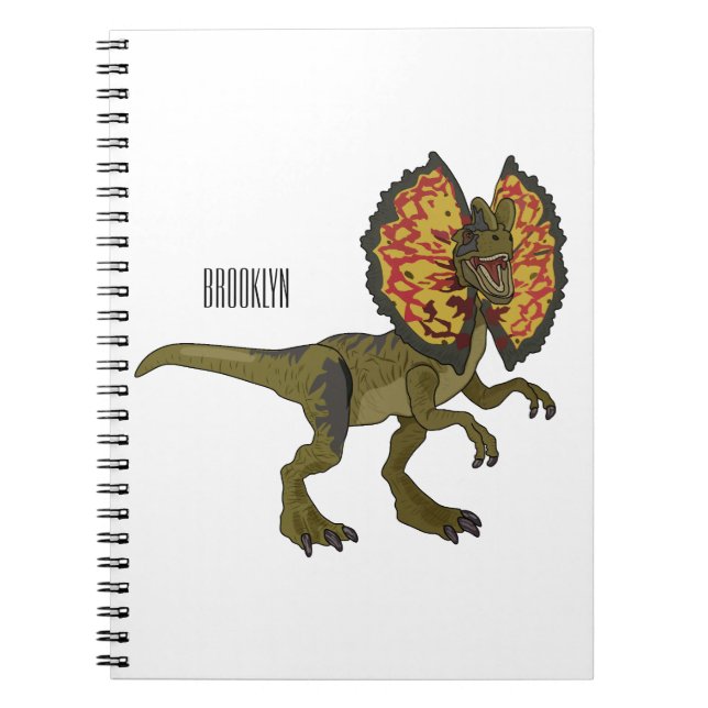Cuaderno Ilustracion personalizado Dilophosaurus (Frente)