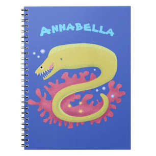 Cuaderno Ilustracion personalizado gracioso de moray verde