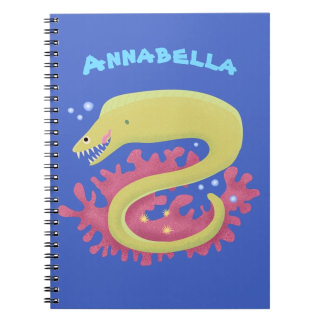 Cuaderno Ilustracion personalizado gracioso de moray verde (Frente)