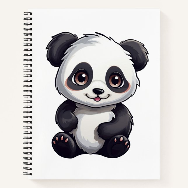 Cuaderno ilustracion personalizado panda (Anverso)