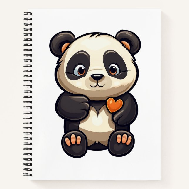 Cuaderno ilustracion personalizado panda (Anverso)