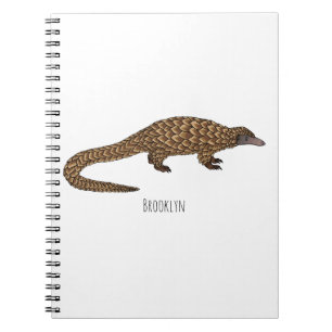 Cuaderno Ilustracion personalizado pangolín de cola larga
