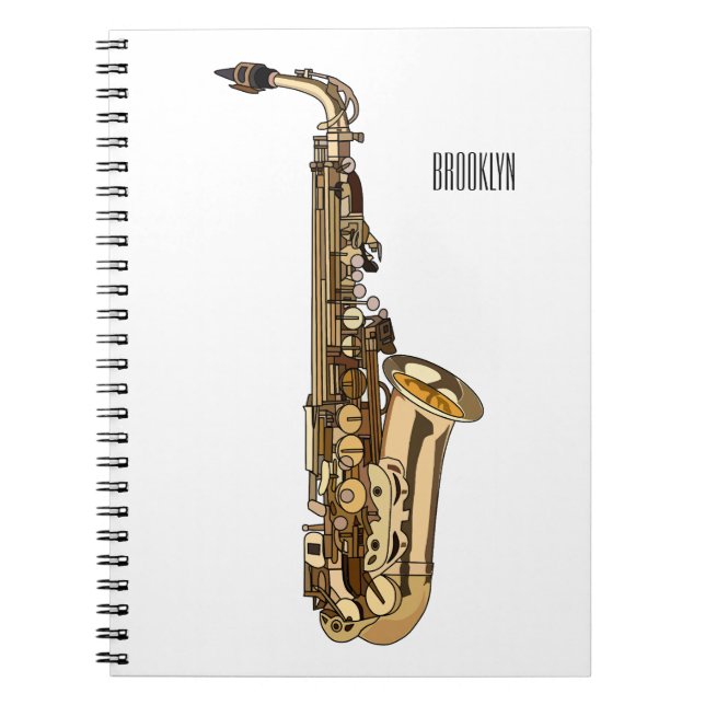Cuaderno Ilustracion personalizado saxofón (Frente)