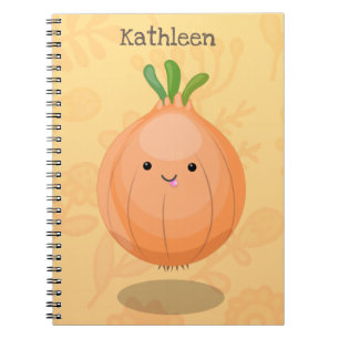 Cuaderno Ilustracion personalizado verde de cebolla marrón