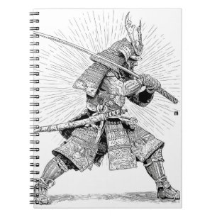 Cuaderno Ilustracion radiante de tinta de guerrero de Samur