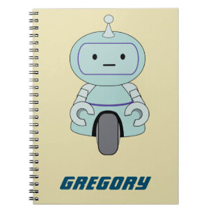 Cuaderno Ilustracion Retro Robot Personalizado
