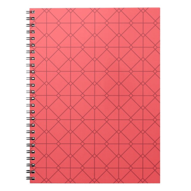 Cuaderno Ilustracion rojo pastel, fresco, moderno y decorat (Frente)