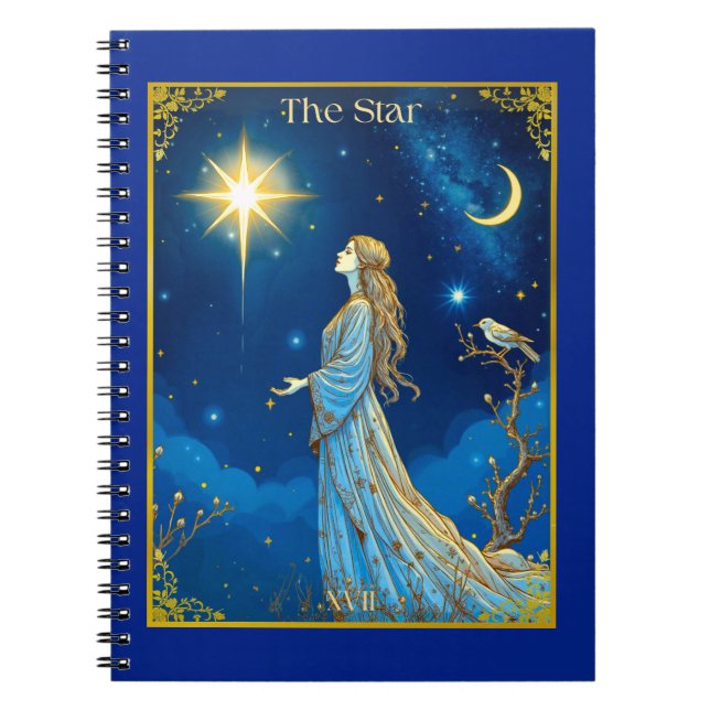 Cuaderno Ilustracion Tarot Card, La Estrella (Frente)