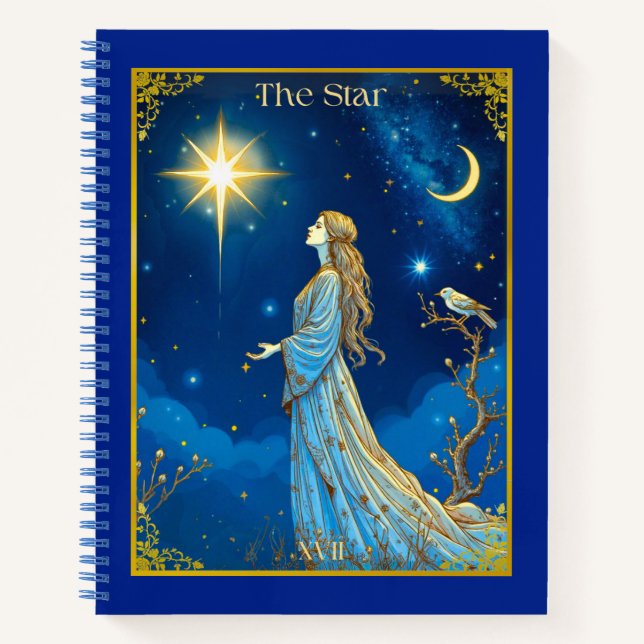 Cuaderno Ilustracion Tarot Card, La Estrella (Anverso)