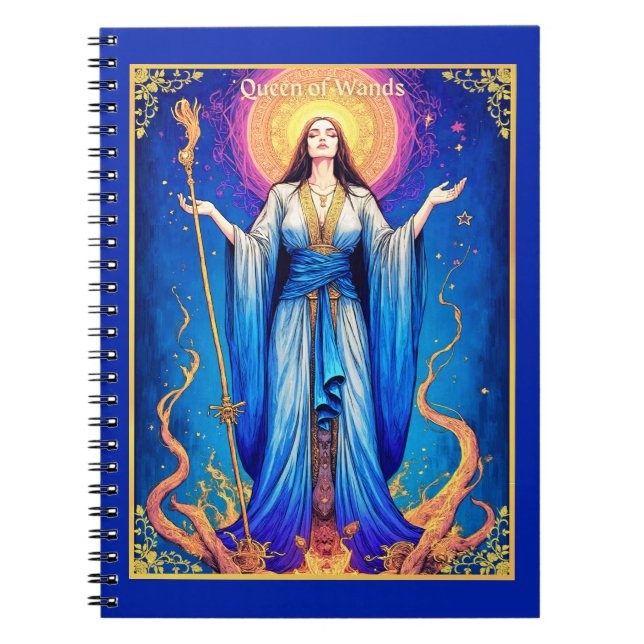Cuaderno Ilustracion Tarot Card, Reina de las varas (Frente)
