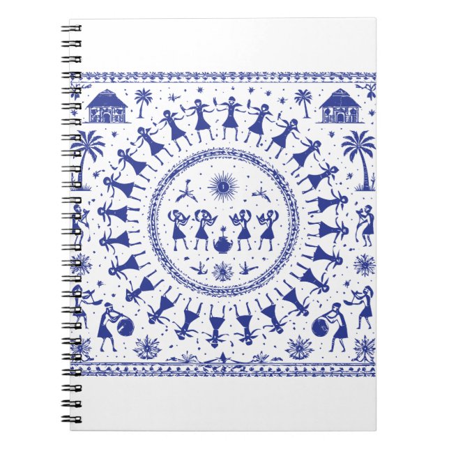 Cuaderno Ilustración Tribal India Arte Warli (Frente)