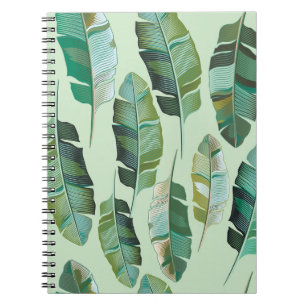 Cuaderno Ilustracion tropical de plantas bananeras de moda