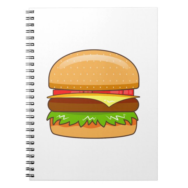 Cuaderno Ilustración vectorial de hamburguesa (Frente)