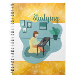 Cuaderno Ilustracion Verde del Oro del Estudio Feliz