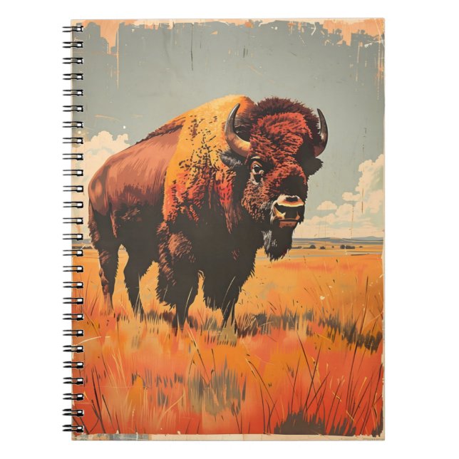 Cuaderno Ilustracion Vintage Bison (Frente)