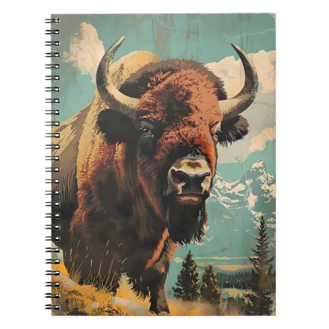 Cuaderno Ilustracion Vintage Bison (Frente)