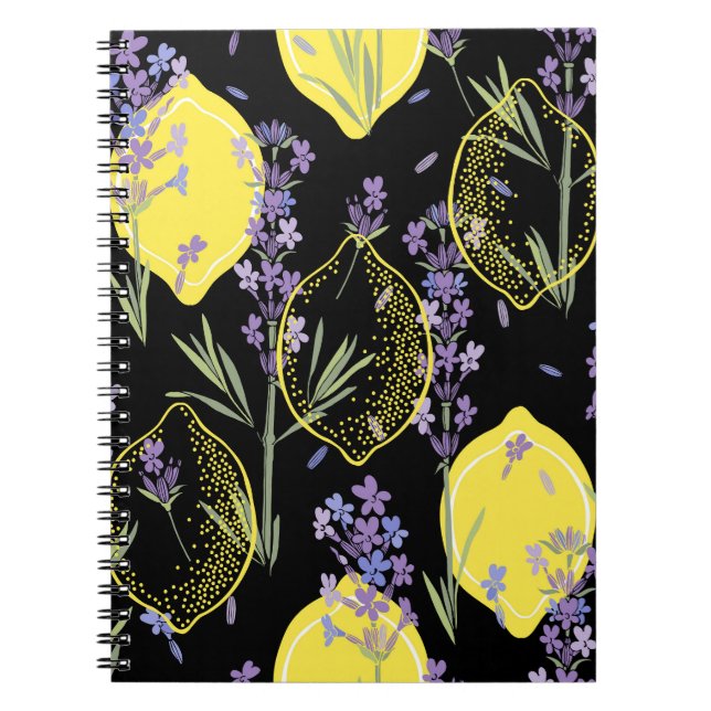 Cuaderno Ilustracion Vintage de Floral Lavender Lemons (Frente)