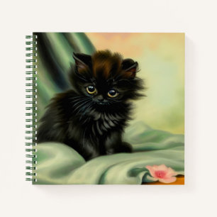 Cuaderno Ilustración Vintage de Gatito Negro