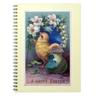 Cuaderno Ilustracion Vintage De Pascua Con Chick