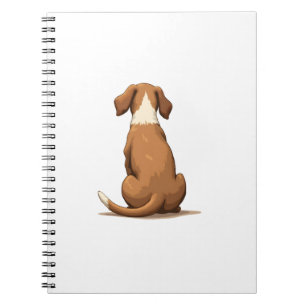 Cuaderno Ilustración Vintage de Perro Vista Posterior Tan y