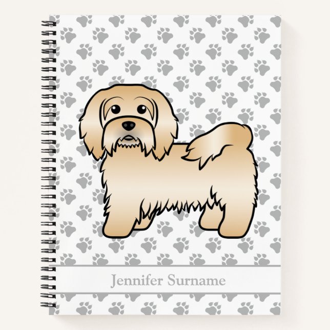 Cuaderno Ilustración y nombre de perro de dibujos animados  (Anverso)